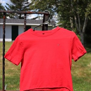 Red Tommy Hilfiger crop top